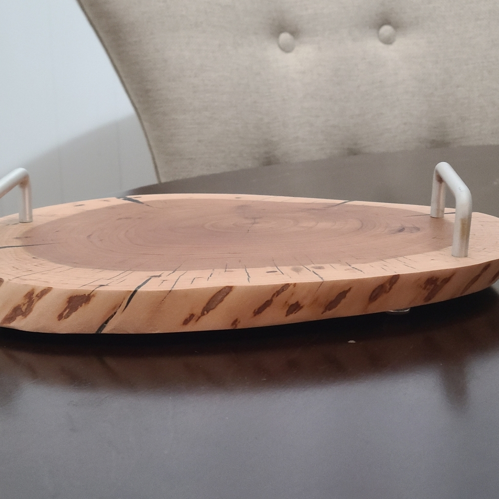 Handmade wooden serving tray